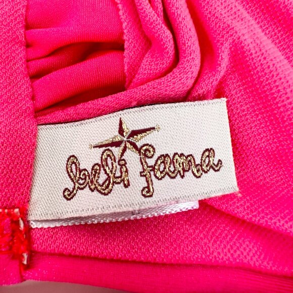 Luli Fama Swimsuit Womens Small Pink Bikini Bandeau Solid Halter Two Piece - Picture 10 of 12